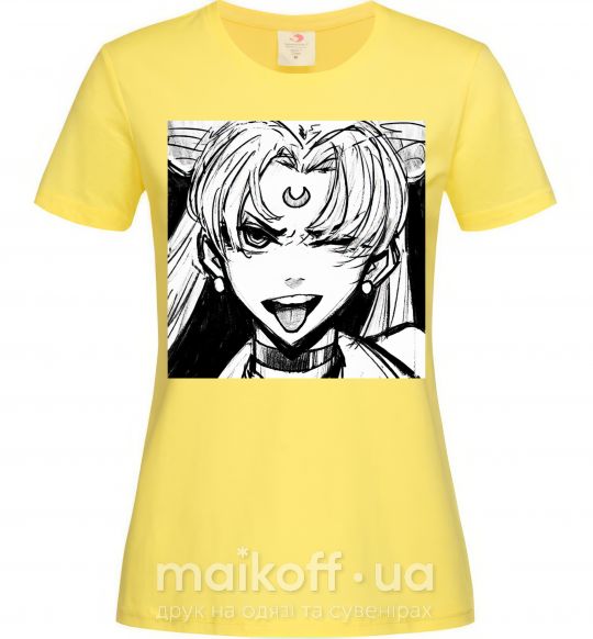 Жіноча футболка Sailor moon black white Лимонний фото