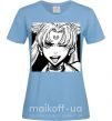 Жіноча футболка Sailor moon black white Блакитний фото