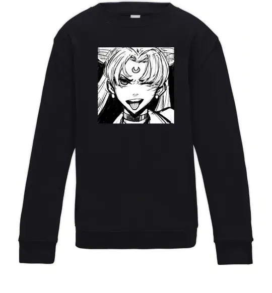 Детский Свитшот Sailor moon black white Черный фото