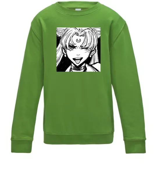 Детский Свитшот Sailor moon black white Лаймовый фото