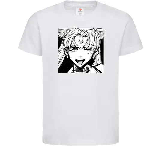 Детская футболка Sailor moon black white Белый фото