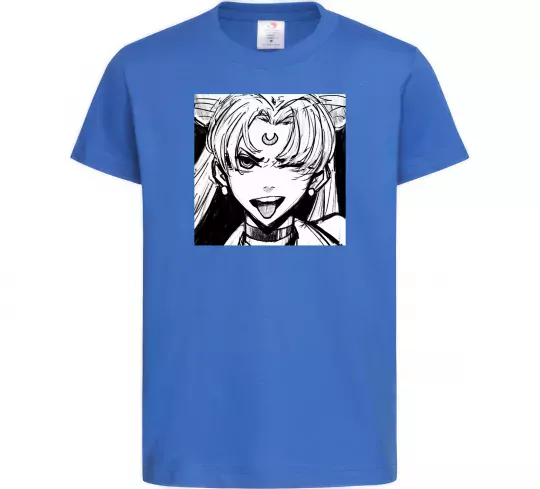 Детская футболка Sailor moon black white Ярко-синий фото