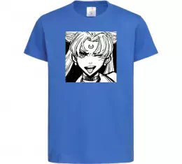 Детская футболка Sailor moon black white Ярко-синий фото