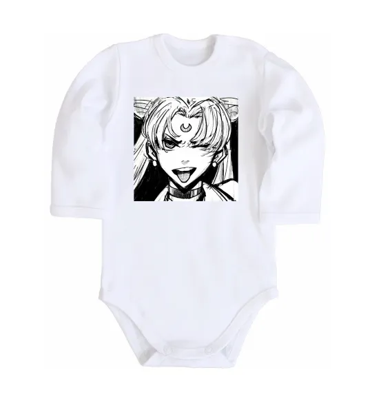 Детский боди Sailor moon black white Белый фото