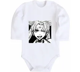 Дитячий бодік Sailor Moon black Білий фото
