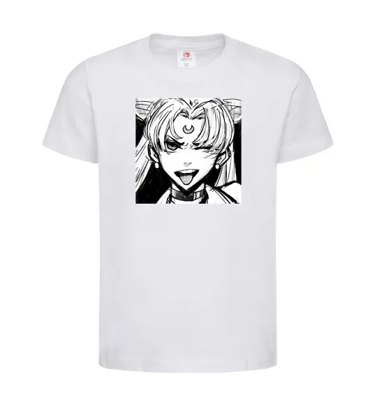 Дитяча футболка Sailor moon black white Білий фото