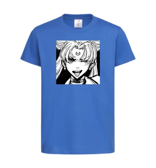 Дитяча футболка Sailor moon black white Яскраво-синій фото