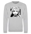 Світшот Sailor moon black white Сірий меланж фото