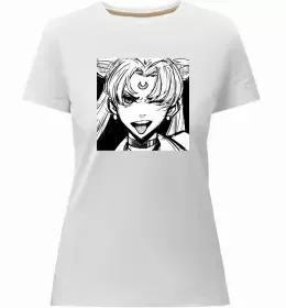 Жіноча преміум футболка Sailor moon бант Білий фото