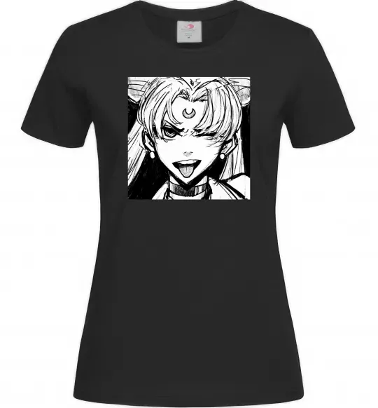 Жіноча футболка Sailor moon black white Чорний фото
