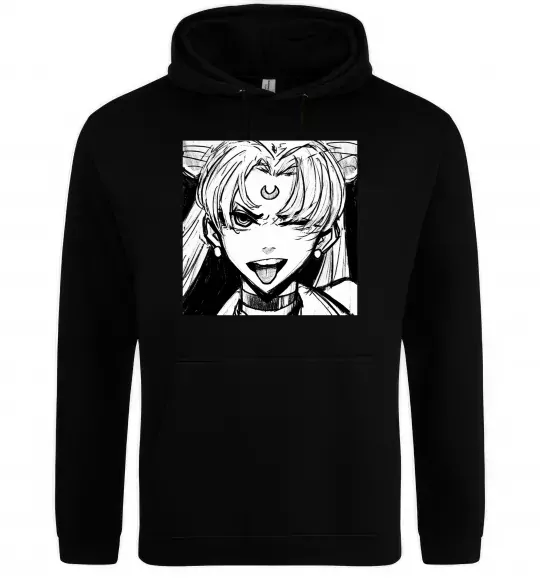 Чоловіча толстовка (худі) Sailor moon black white Чорний фото