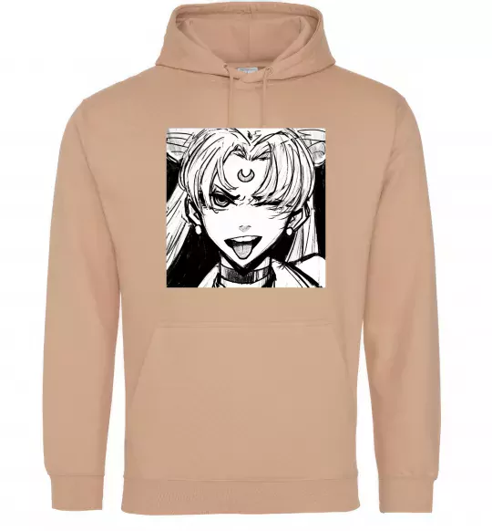 Чоловіча толстовка (худі) Sailor moon black white Пісочний фото