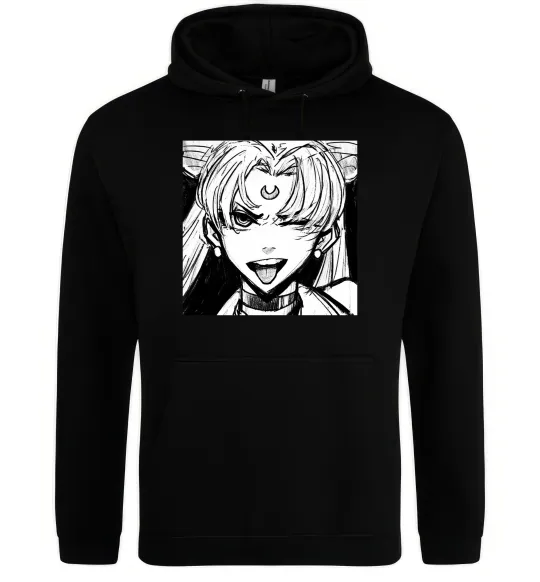 Женская толстовка (худи) Sailor moon black white Черный фото