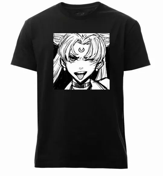 Чоловіча преміум футболка Sailor moon black white Чорний фото