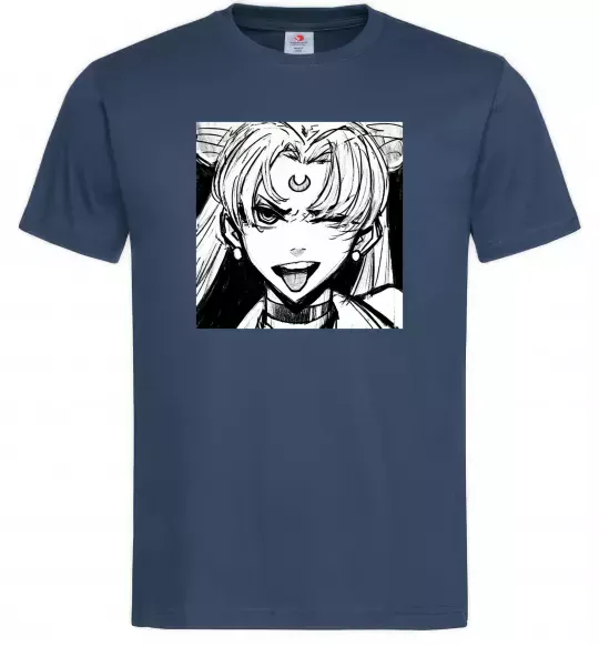 Мужская футболка Sailor moon black white Темно-синий фото