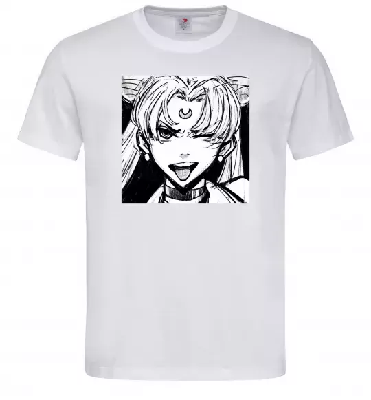 Мужская футболка Sailor moon black white Белый фото