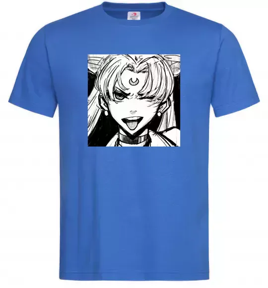 Мужская футболка Sailor moon black white Ярко-синий фото