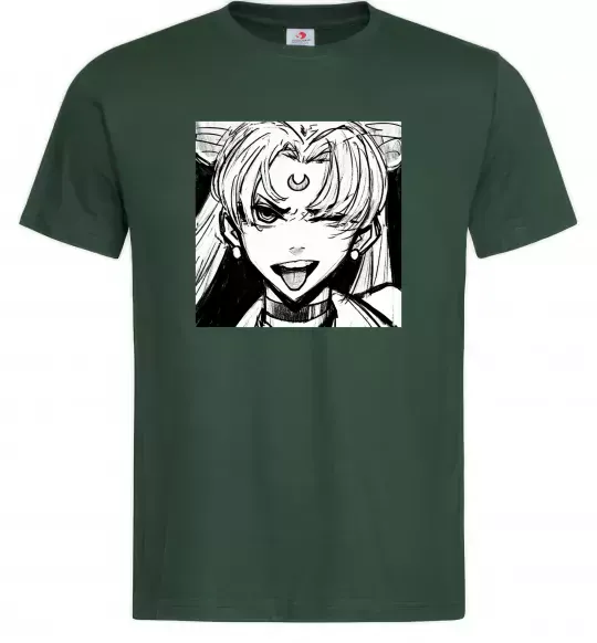 Мужская футболка Sailor moon black white Темно-зеленый фото