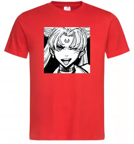 Мужская футболка Sailor moon black white Красный фото