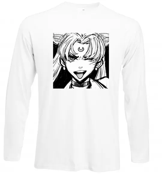 Лонгслив Sailor moon black white Белый фото