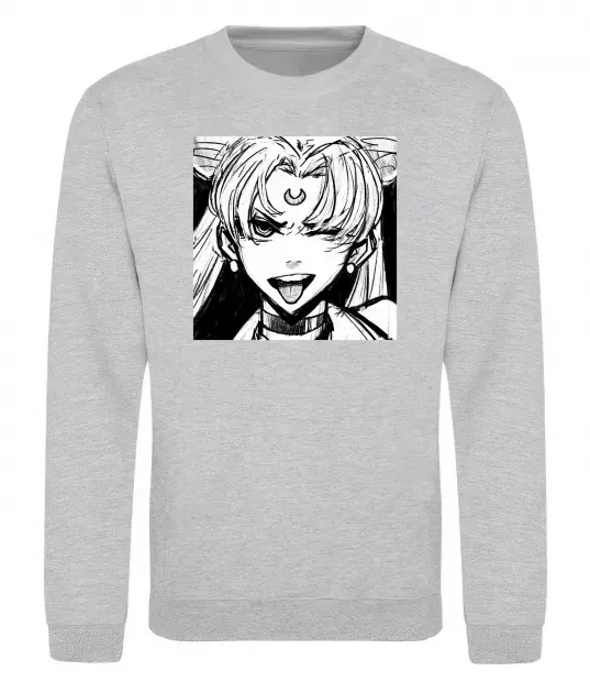 Свитшот Sailor moon black white Серый меланж фото
