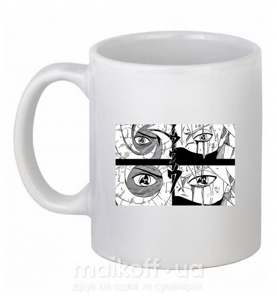 Чашка керамічна Глаза аниме Білий фото