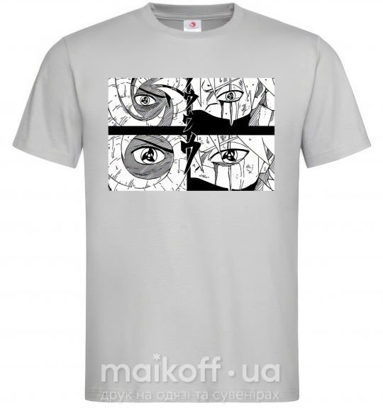 Мужская футболка Глаза аниме Серый фото