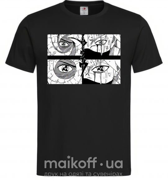 Мужская футболка Глаза аниме Черный фото