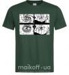 Мужская футболка Глаза аниме Темно-зеленый фото