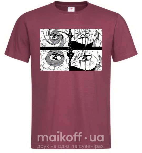 Чоловіча футболка Глаза аниме Бордовий фото
