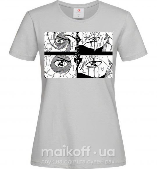 Жіноча футболка Глаза аниме Сірий фото