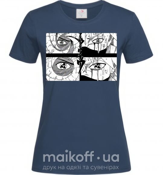 Женская футболка Глаза аниме Темно-синий фото