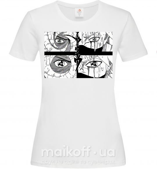 Женская футболка Глаза аниме Белый фото