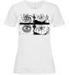 Жіноча футболка Глаза аниме Білий фото