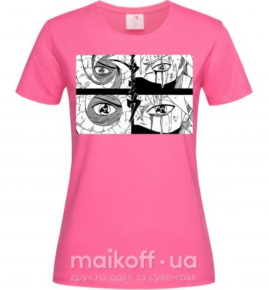 Жіноча футболка Глаза аниме Яскраво-рожевий фото