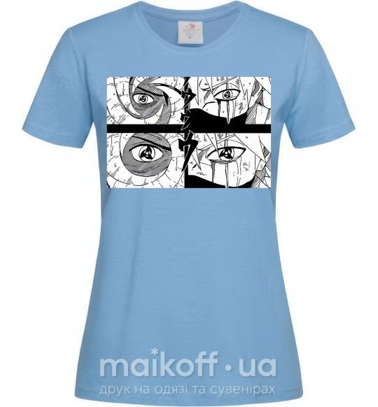 Жіноча футболка Глаза аниме Блакитний фото