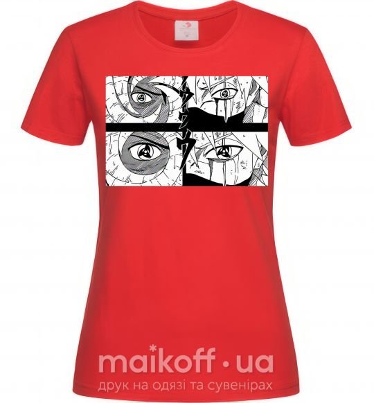 Жіноча футболка Глаза аниме Червоний фото