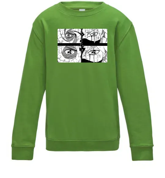 Детский Свитшот Очі аніме Лаймовый фото