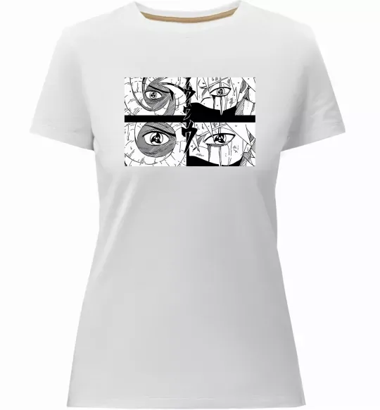Жіноча преміум футболка Очі аніме Білий фото