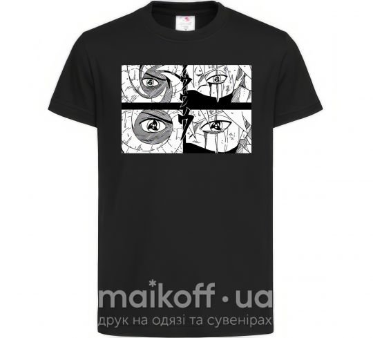 Дитяча футболка Глаза аниме Чорний фото