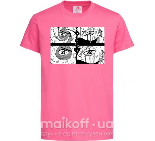 Дитяча футболка Глаза аниме Яскраво-рожевий фото