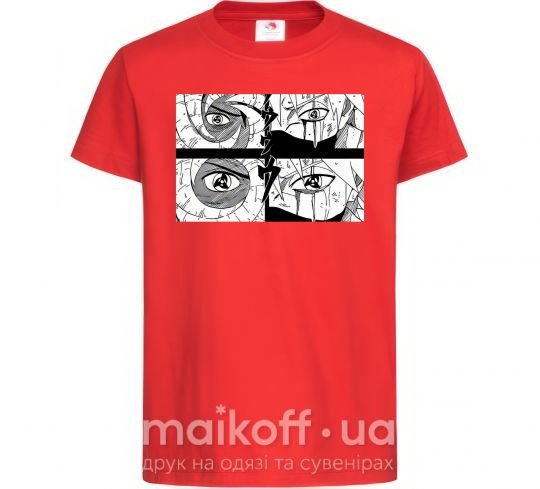 Детская футболка Глаза аниме Красный фото