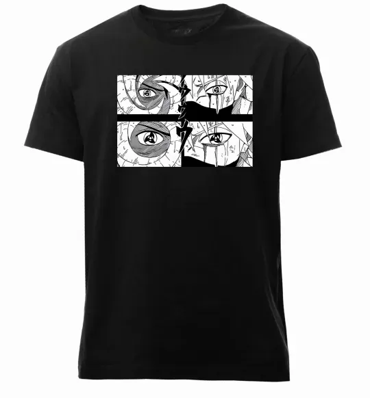 Чоловіча преміум футболка Очі аніме Чорний фото