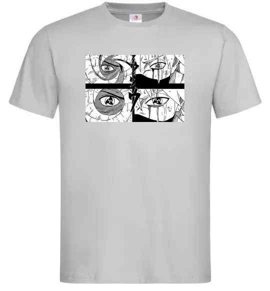 Мужская футболка Очі аніме Серый фото