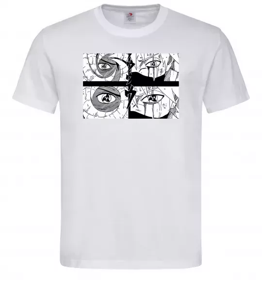 Мужская футболка Очі аніме Белый фото