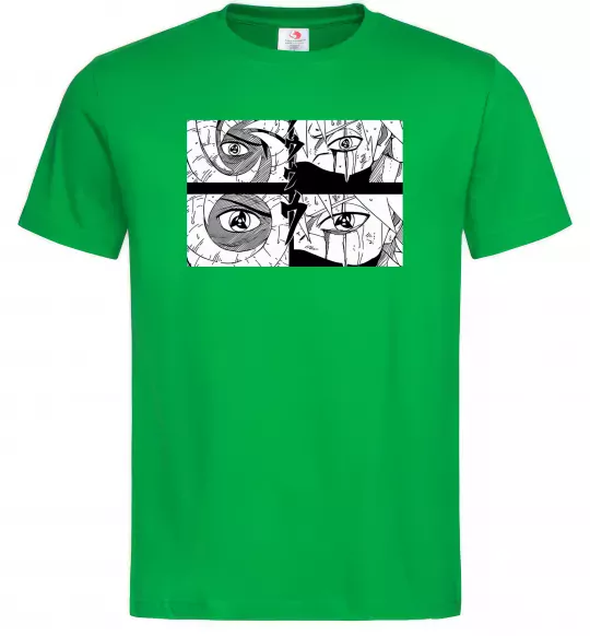 Мужская футболка Очі аніме Зеленый фото