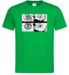 Мужская футболка Очі аніме Зеленый фото