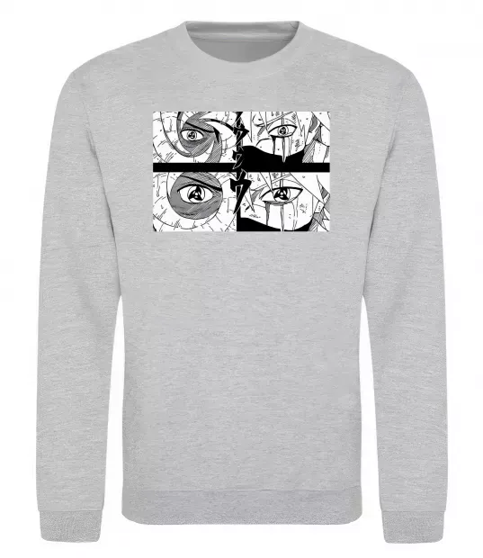 Свитшот Очі аніме Серый меланж фото