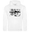 Мужская толстовка (худи) Очі аніме Белый фото