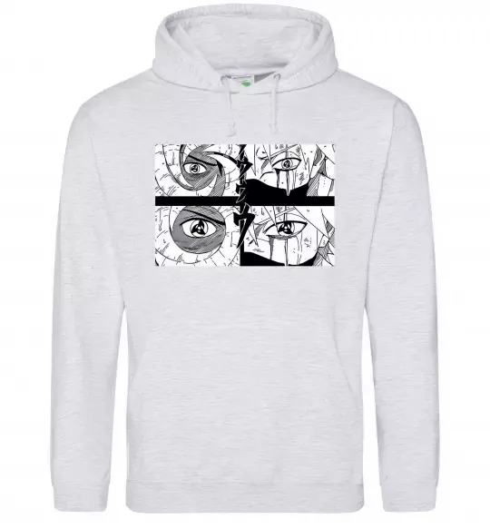 Мужская толстовка (худи) Очі аніме Серый меланж фото